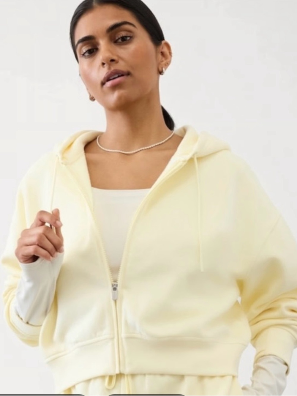 Athleta Forever Fleece Crop Full Zip in Glow